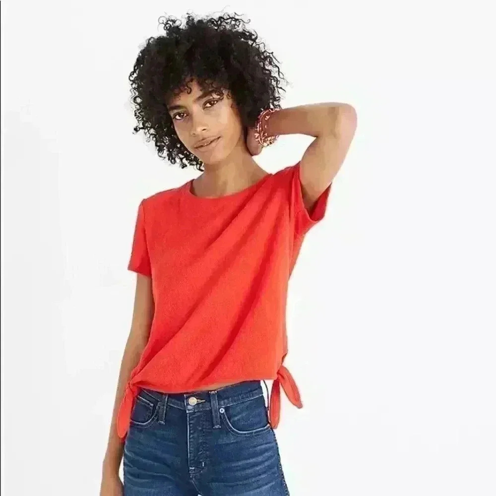 Madewell Texture & Thread Modern Side-Tie Top size S